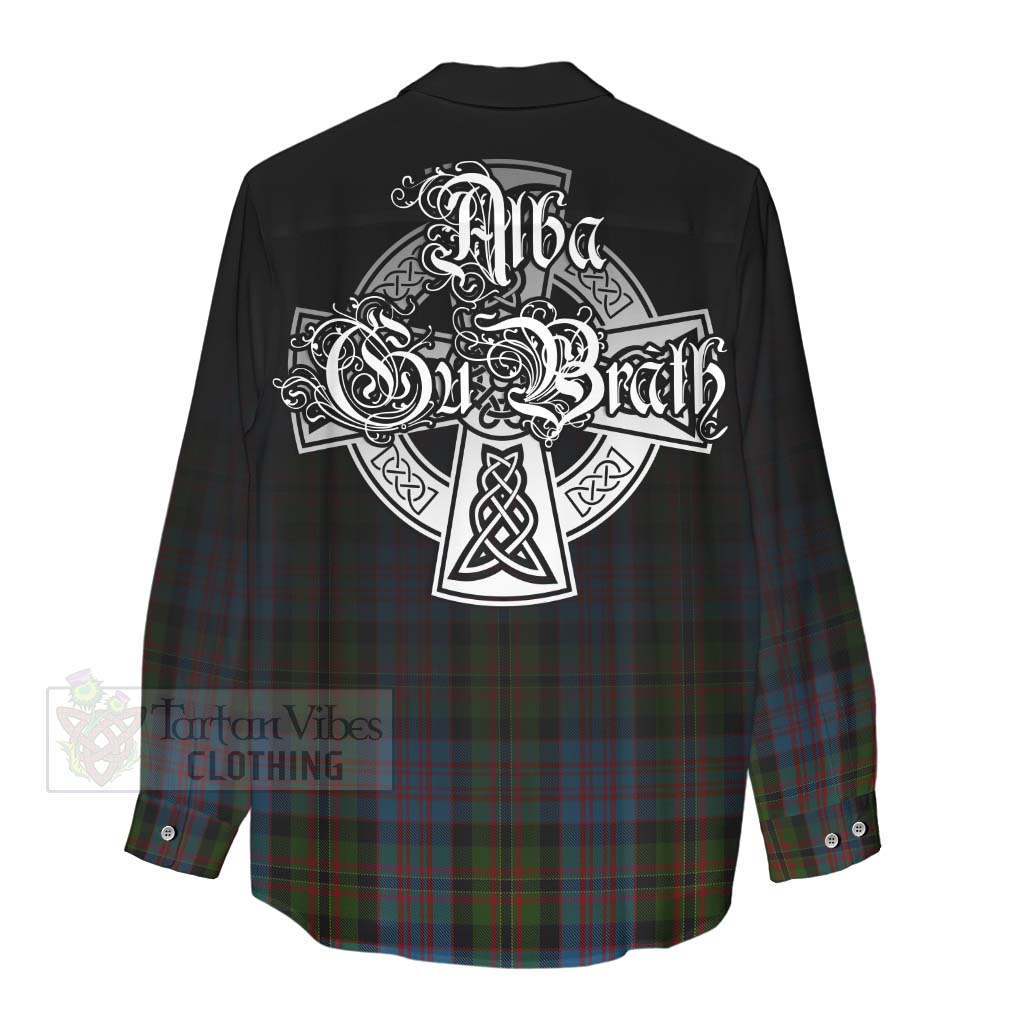 Bowie Tartan Women's Casual Shirt Featuring Alba Gu Brath Family Crest Celtic Inspired - Tartan Vibes Clothing