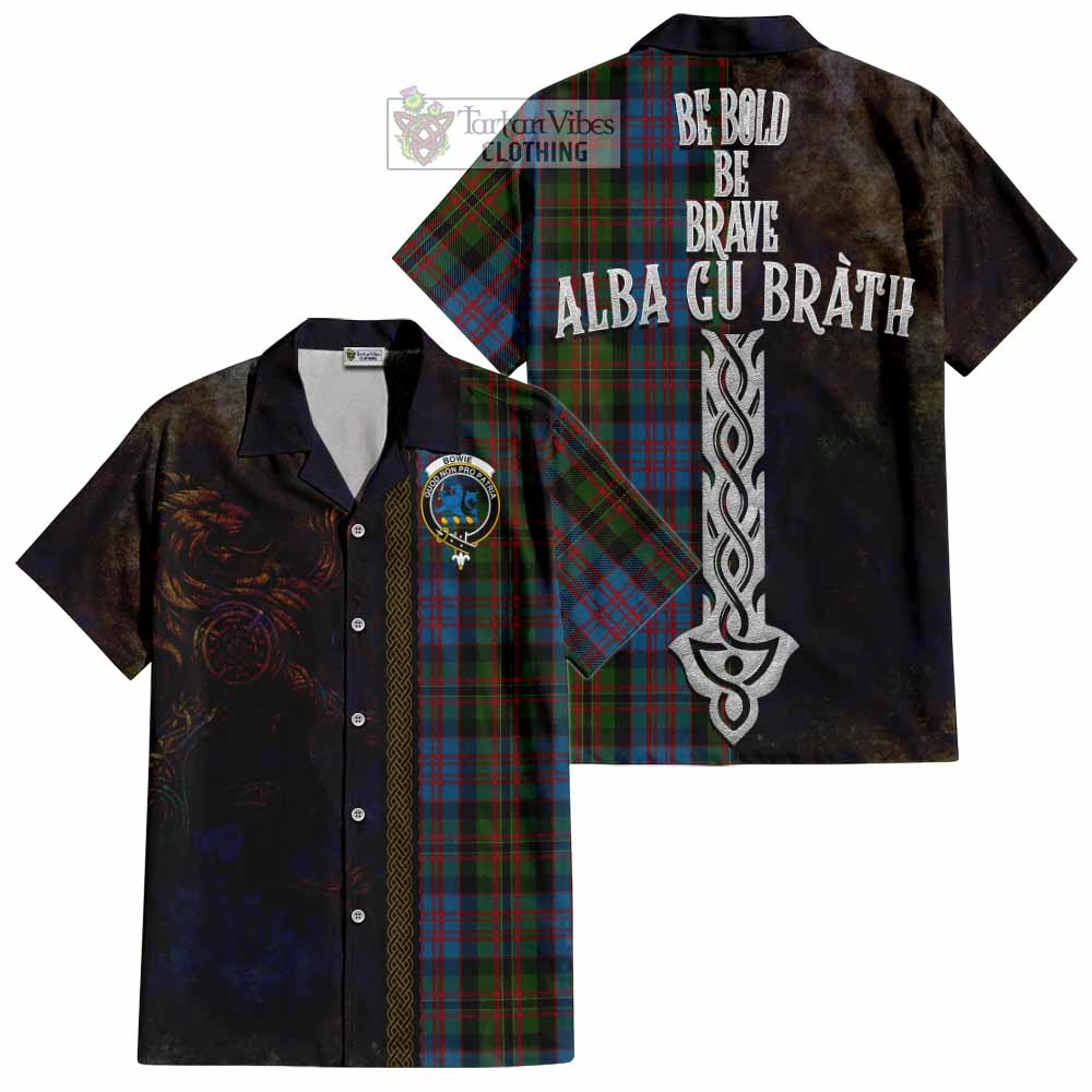 Bowie Tartan Family Crest Hawaiian Shirt Alba Gu Brath Be Brave Lion Ancient Style - Tartan Vibes Clothing
