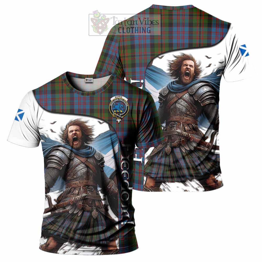Bowie Crest Tartan T-Shirt Inspired by the Freedom of Scottish Warrior - Tartan Vibes Clothing