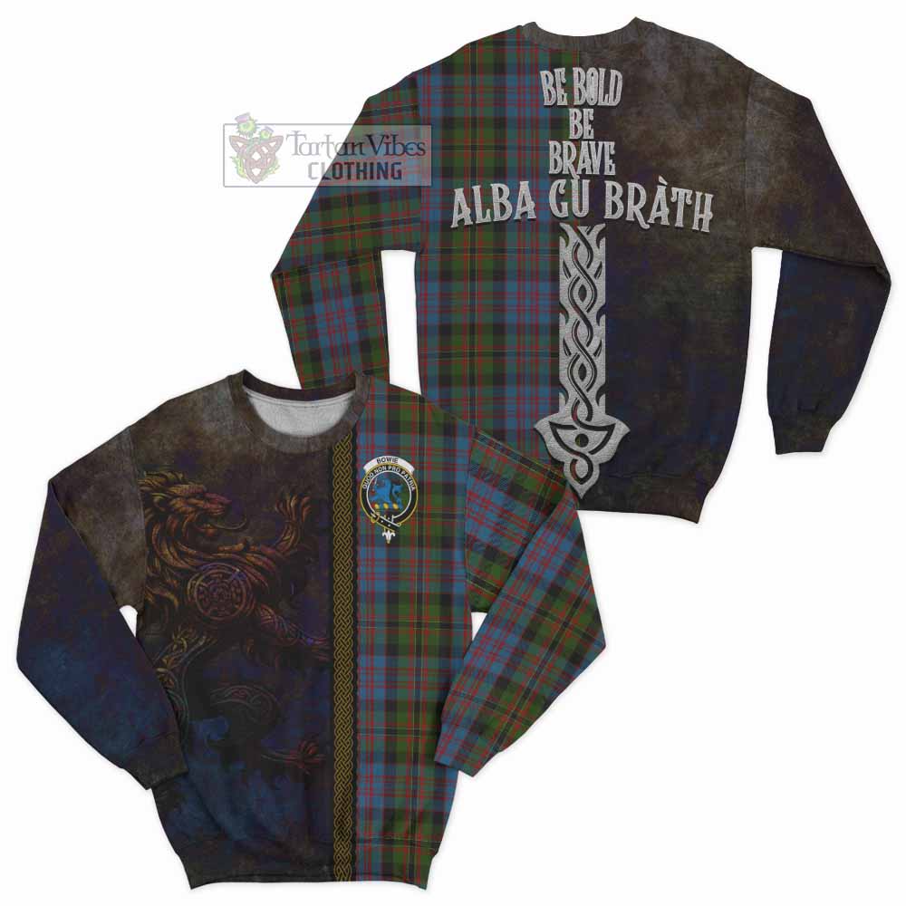 Bowie Tartan Family Crest Sweatshirt Alba Gu Brath Be Brave Lion Ancient Style - Tartan Vibes Clothing