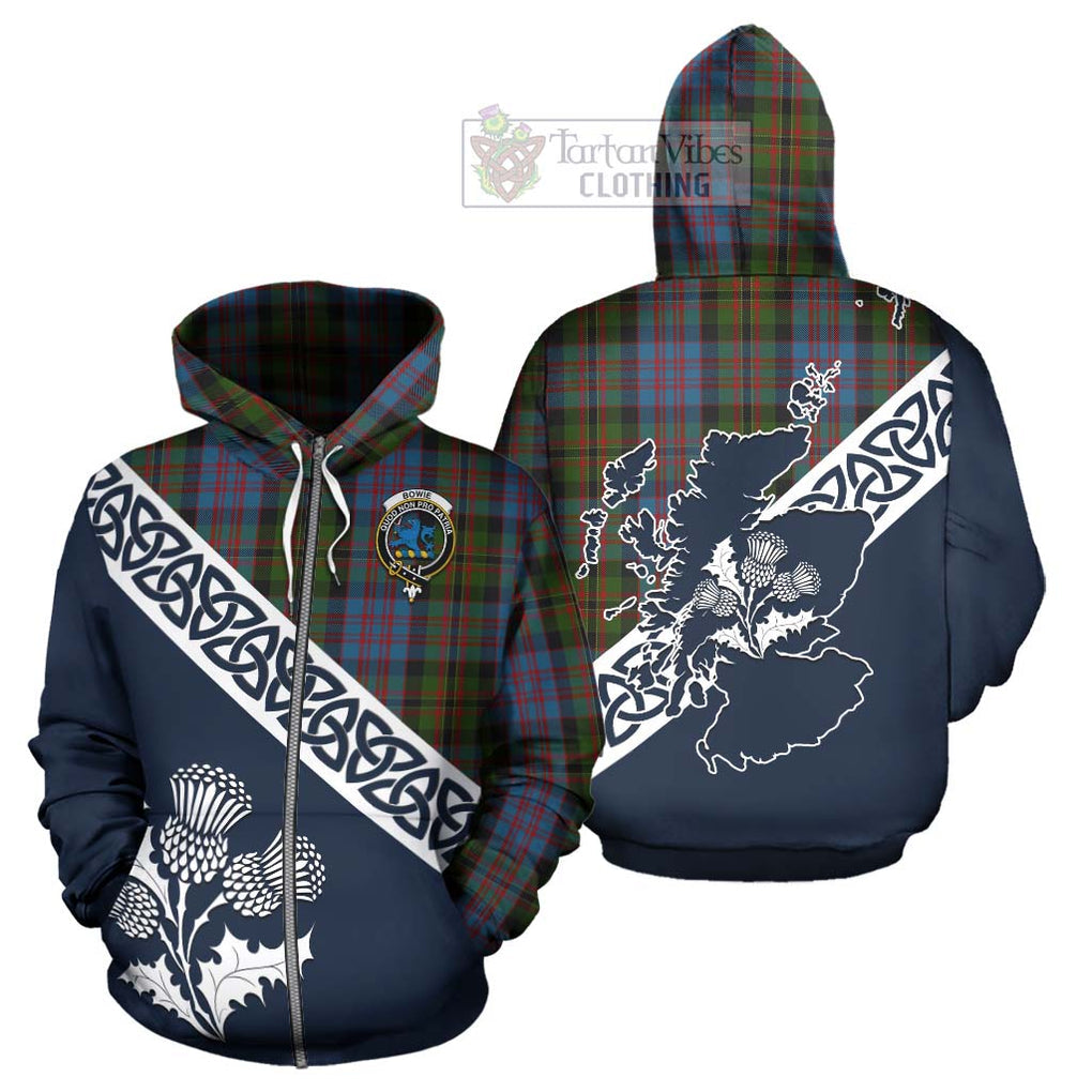 Bowie Tartan Hoodie Featuring Thistle and Scotland Map - Tartan Vibes Clothing