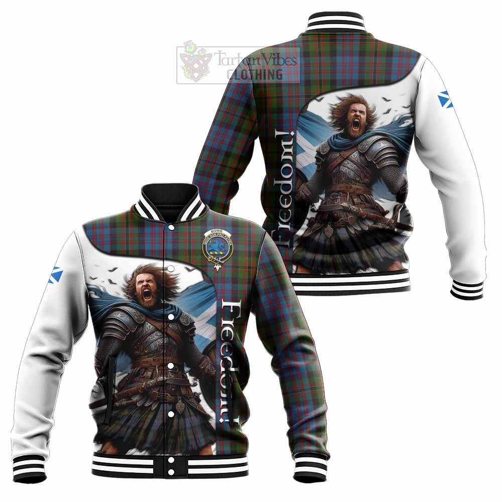 Bowie Crest Tartan Baseball Jacket Inspired by the Freedom of Scottish Warrior - Tartan Vibes Clothing
