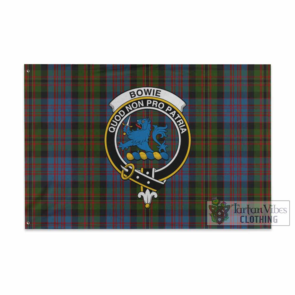 Tartan Vibes Clothing Bowie Tartan House Flag with Family Crest