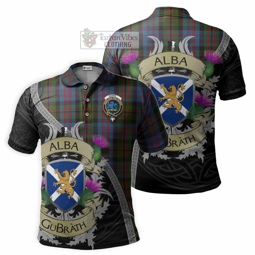 Tartan Vibes Clothing Bowie Tartan Family Crest Polo Shirt Lion Rampant Royal Thistle Shield Celtic Inspired