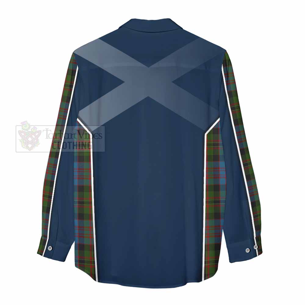 Tartan Vibes Clothing Bowie Tartan Women's Casual Shirt with Family Crest and Lion Rampant Vibes Sport Style