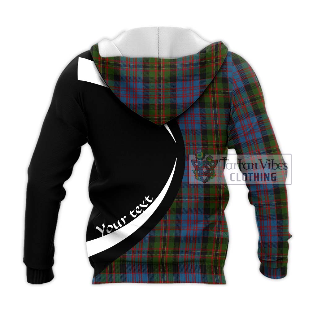 Bowie Tartan Knitted Hoodie with Family Crest Circle Style - Tartan Vibes Clothing
