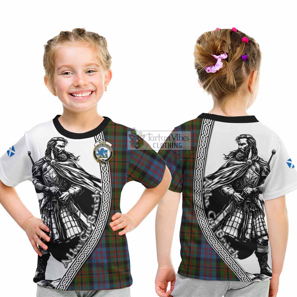 Bowie Tartan Clan Crest Kid T-Shirt with Highlander Warrior Celtic Style - Tartan Vibes Clothing