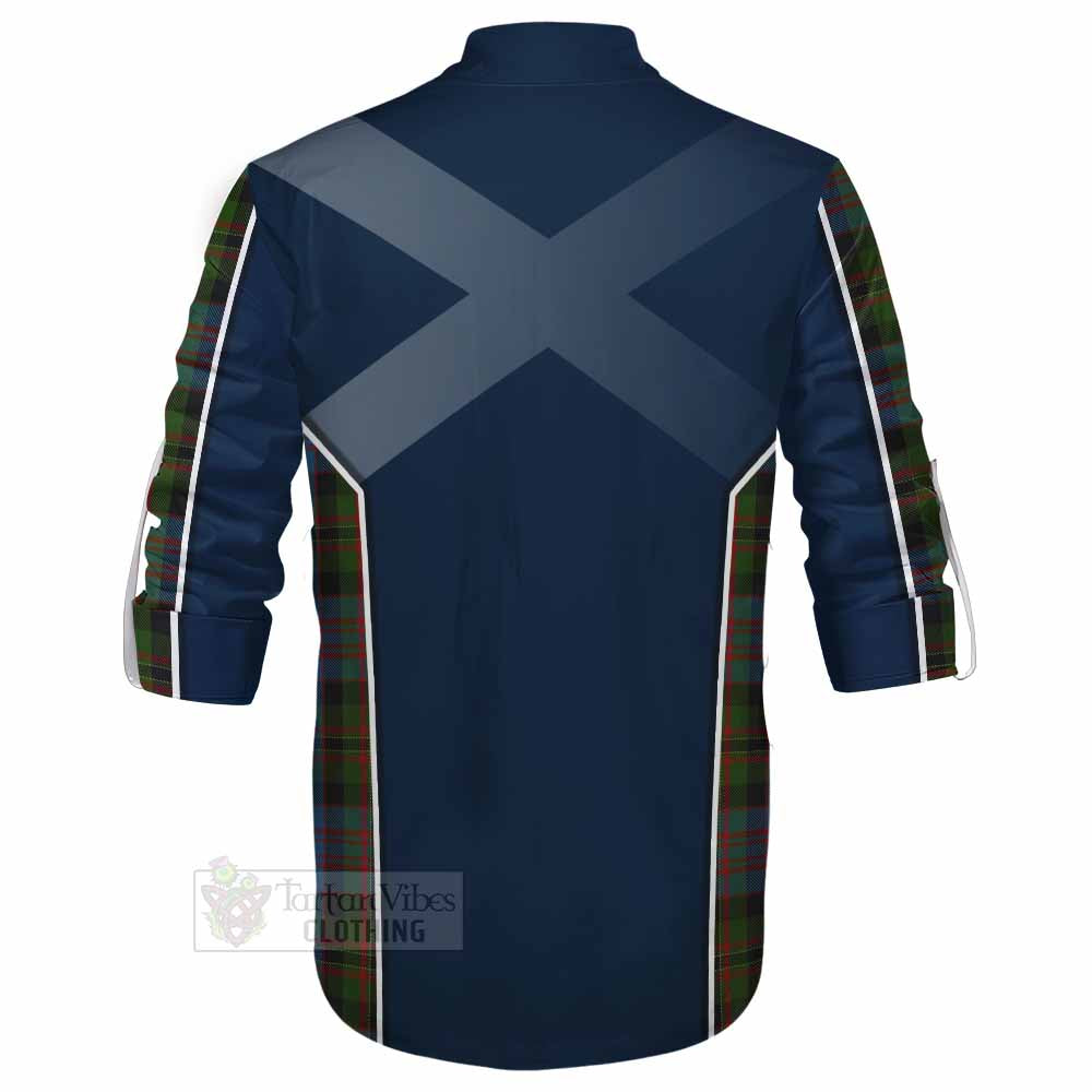 Tartan Vibes Clothing Bowie Tartan Ghillie Kilt Shirt with Family Crest and Lion Rampant Vibes Sport Style