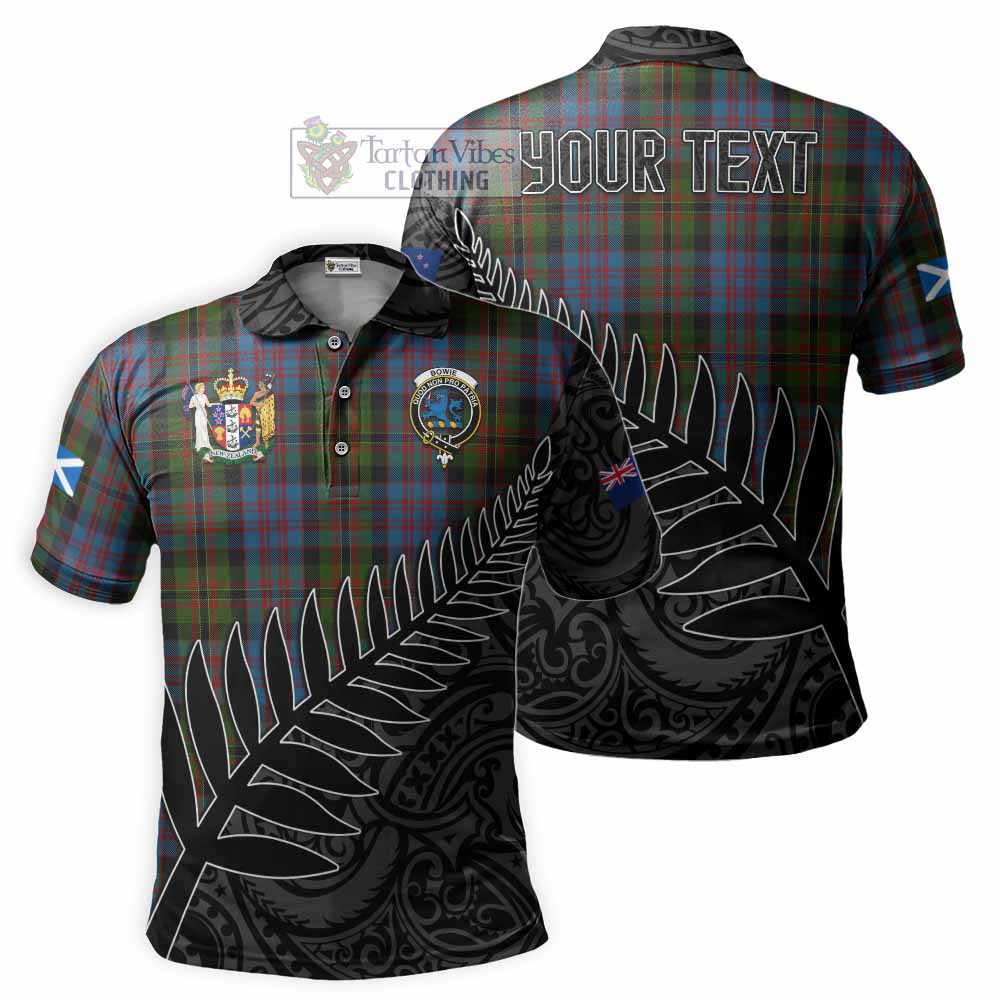 Bowie Crest Tartan Polo Shirt with New Zealand Silver Fern Half Style