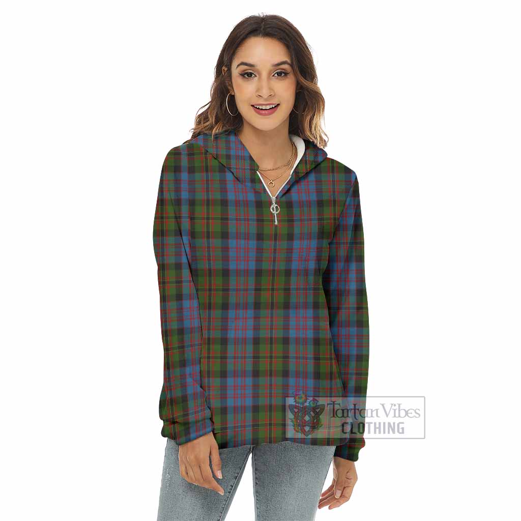 Bowie Tartan Women's Borg Fleece Hoodie with Half Zip - Tartan Vibes Clothing