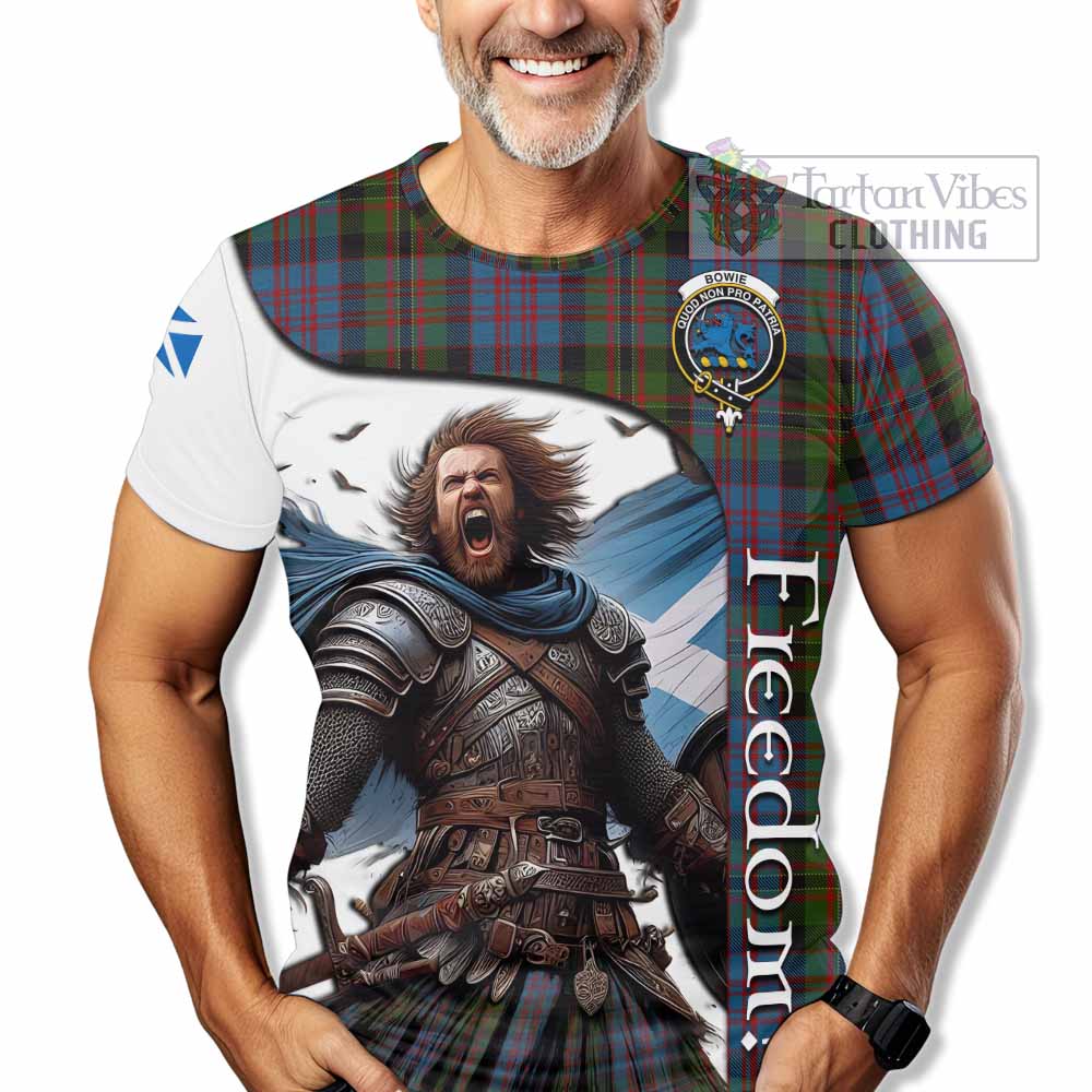 Bowie Crest Tartan T-Shirt Inspired by the Freedom of Scottish Warrior - Tartan Vibes Clothing