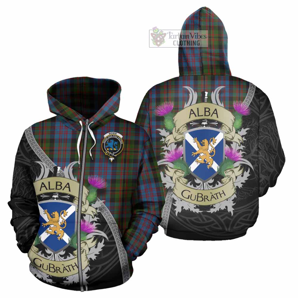 Bowie Tartan Family Crest Hoodie Lion Rampant Royal Thistle Shield Celtic Inspired Zip Hoodie - Tartan Vibes Clothing