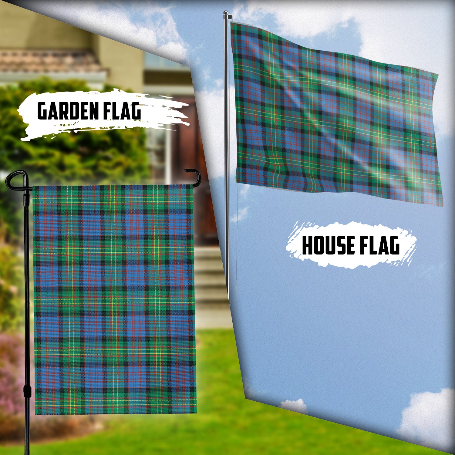 Bowie Ancient Tartan Flag Garden Flag (Vertical) - Tartanvibesclothing