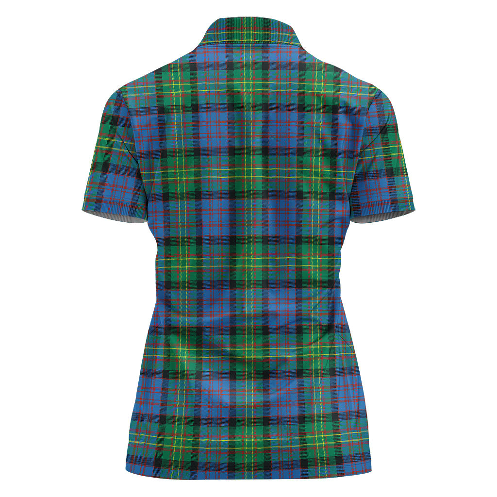 Bowie Ancient Tartan Polo Shirt For Women - Tartanvibesclothing