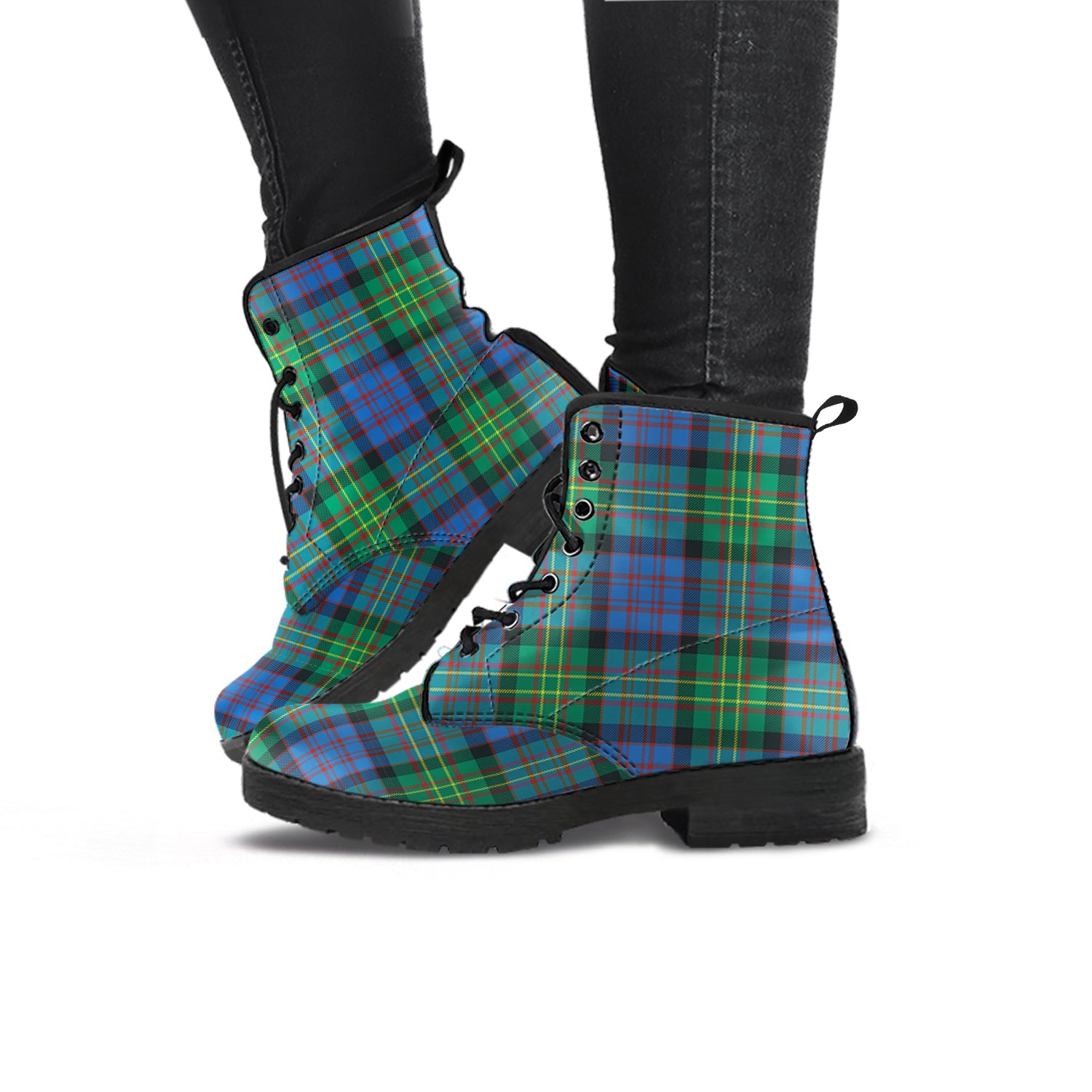 Bowie Ancient Tartan Leather Boots - Tartanvibesclothing