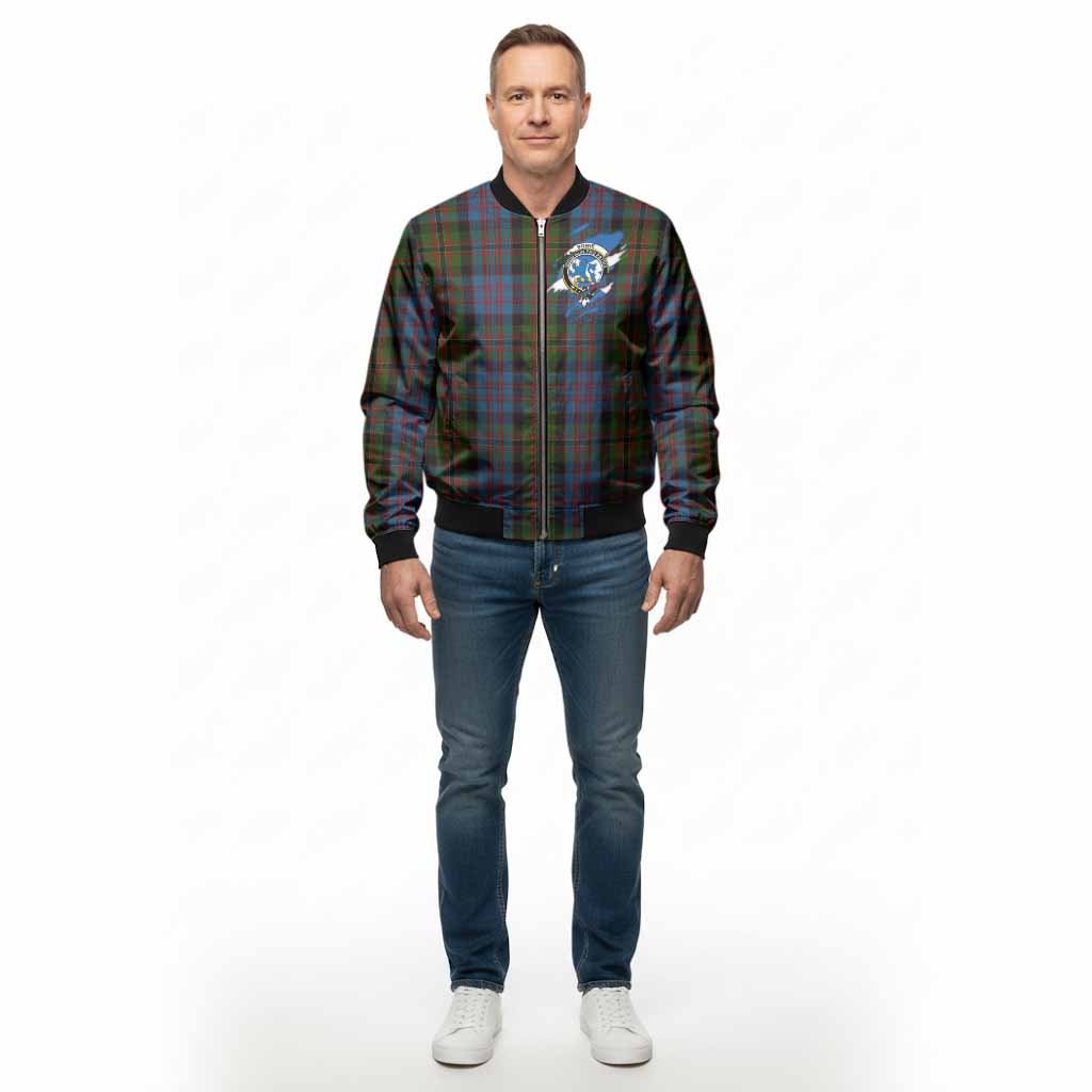 Bowie Clan Crest In Me Tartan Bomber Jacket Scotland Flag Style