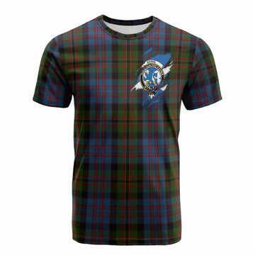 Bowie Clan Crest In Me Tartan Cotton T-shirt Scotland Flag Style