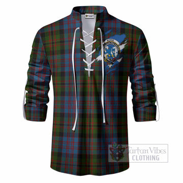 Bowie Clan Crest In Me Tartan Ghillie Shirt Scotland Flag Style