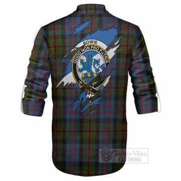 Bowie Clan Crest In Me Tartan Ghillie Shirt Scotland Flag Style