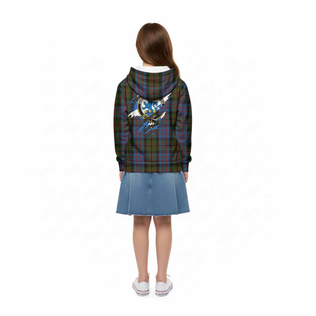 Bowie Clan Crest In Me Tartan Kid Hoodie Scotland Flag Style