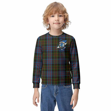 Bowie Clan Crest In Me Tartan Kid Knitted Sweatshirt Scotland Flag Style