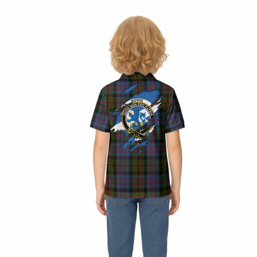 Bowie Clan Crest In Me Tartan Kid Polo Shirt Scotland Flag Style