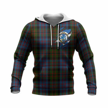 Bowie Clan Crest In Me Tartan Knitted Hoodie Scotland Flag Style