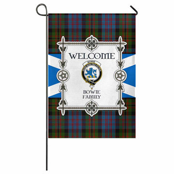 Bowie Family Crest Tartan Welcome Garden Flag Saltire Harmony Style - Tartan Vibes Clothing