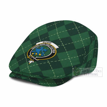 Bowie Scottish Family Crest Flat Cap Green Argyle Classic Style