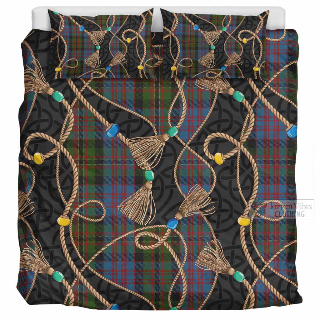 Bowie Scottish Tartan Twisted Ropes Stylized Bedding Set UK Bedding Set UK Super King 104*94 inch - Tartan Vibes Clothing