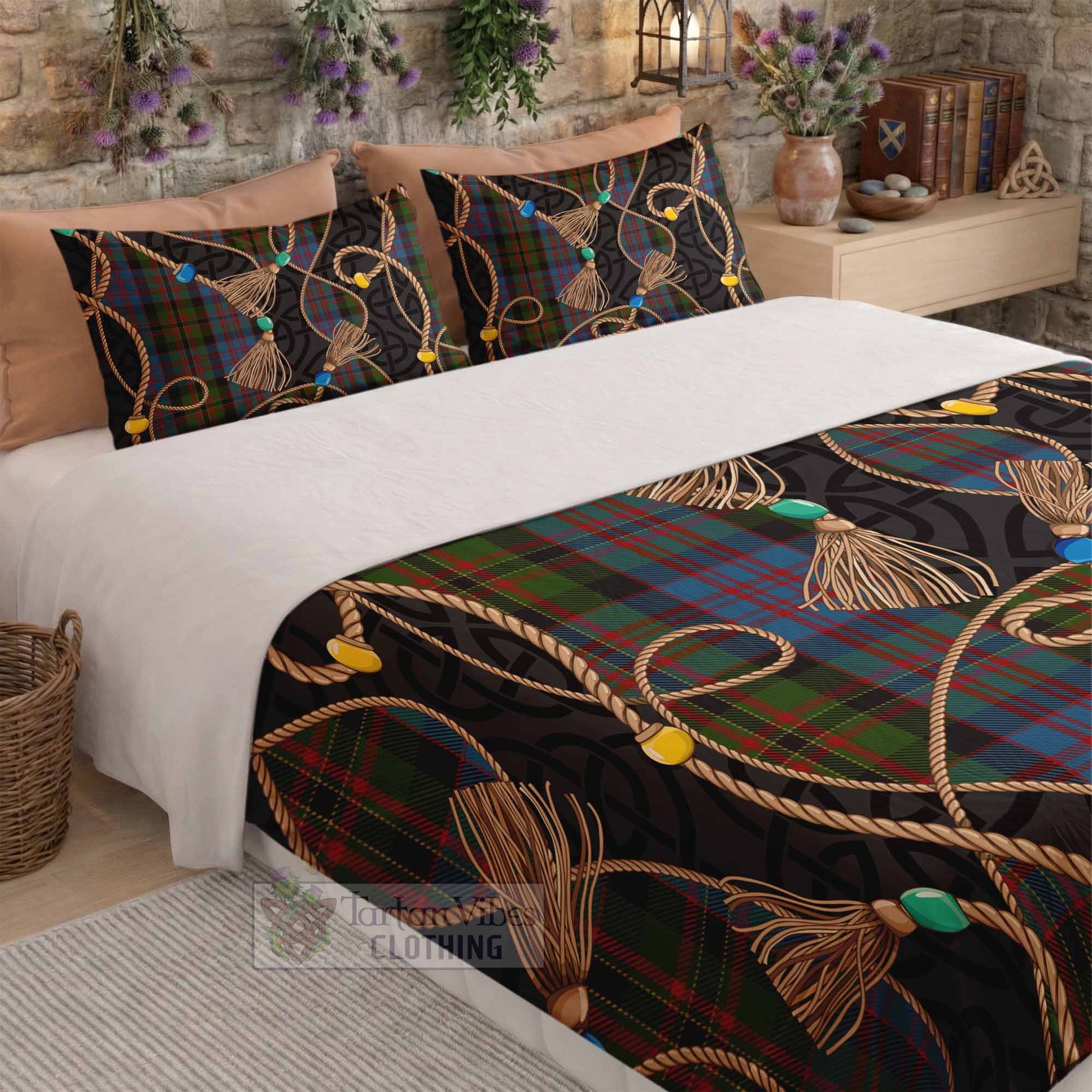 Bowie Scottish Tartan Twisted Ropes Stylized Bedding Set - Tartan Vibes Clothing