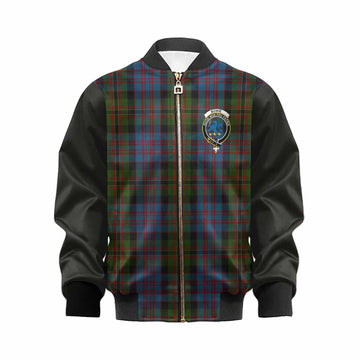 Bowie Tartan Accent Kid Bomber Jacket with Family Crest