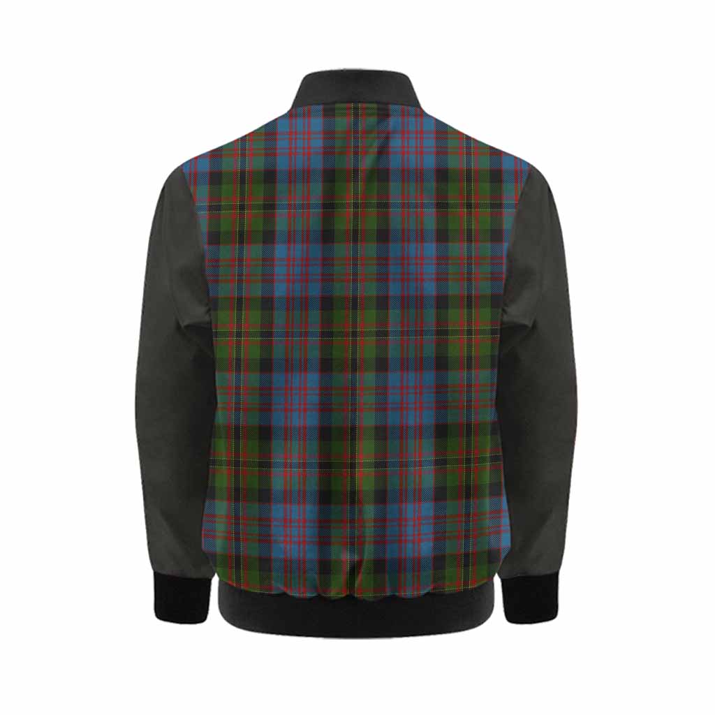 Bowie Tartan Accent Kid Bomber Jacket with Family Crest
