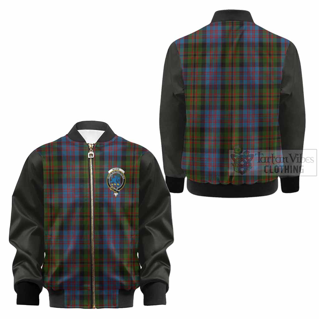 Bowie Tartan Accent Kid Bomber Jacket with Family Crest