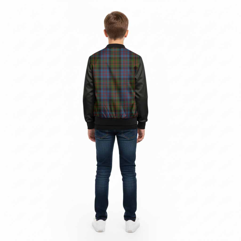 Bowie Tartan Accent Kid Bomber Jacket with Family Crest