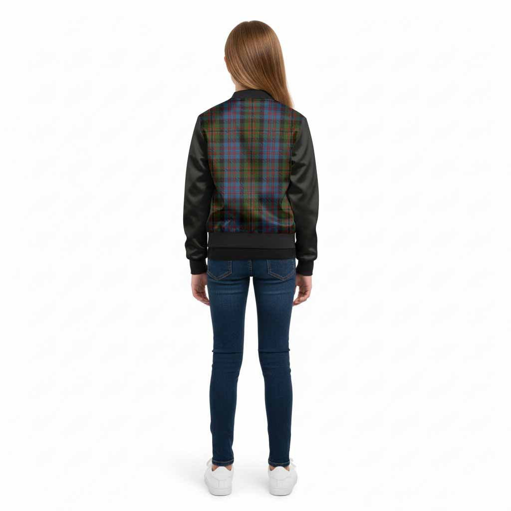 Bowie Tartan Accent Kid Bomber Jacket with Family Crest