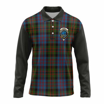 Bowie Tartan Accent Long Sleeve Polo Shirt with Family Crest