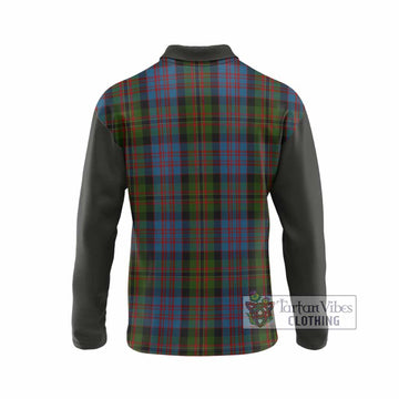 Bowie Tartan Accent Long Sleeve Polo Shirt with Family Crest