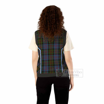 Bowie Tartan Crest Knitted V-Neck Vest Scotland Coat of Arm Flag Style