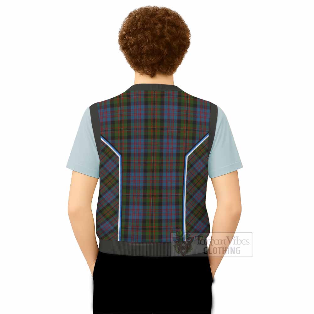 Bowie Tartan Crest Knitted V-Neck Vest Scotland Coat of Arm Flag Style - Tartan Vibes Clothing