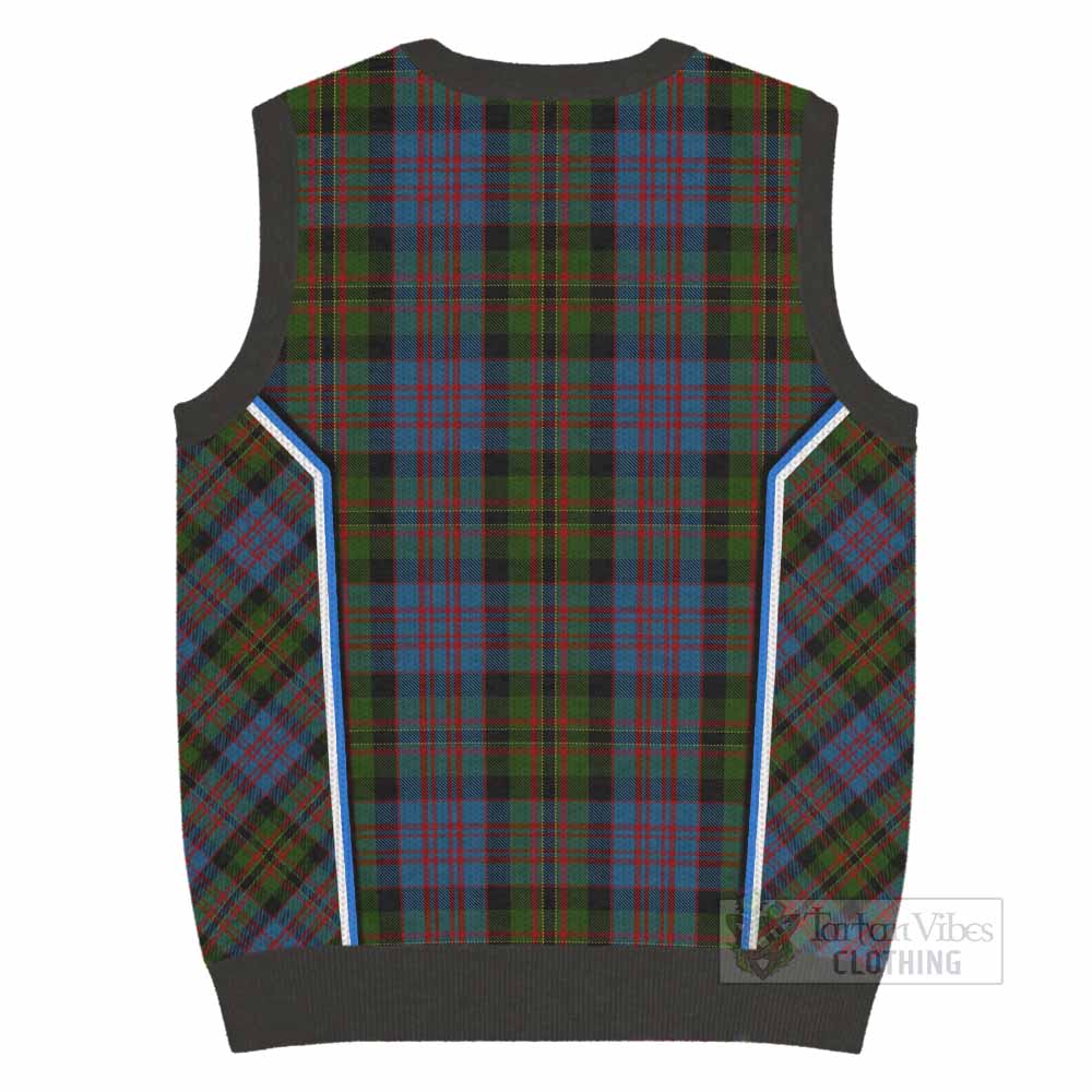 Bowie Tartan Crest Knitted V-Neck Vest Scotland Coat of Arm Flag Style - Tartan Vibes Clothing