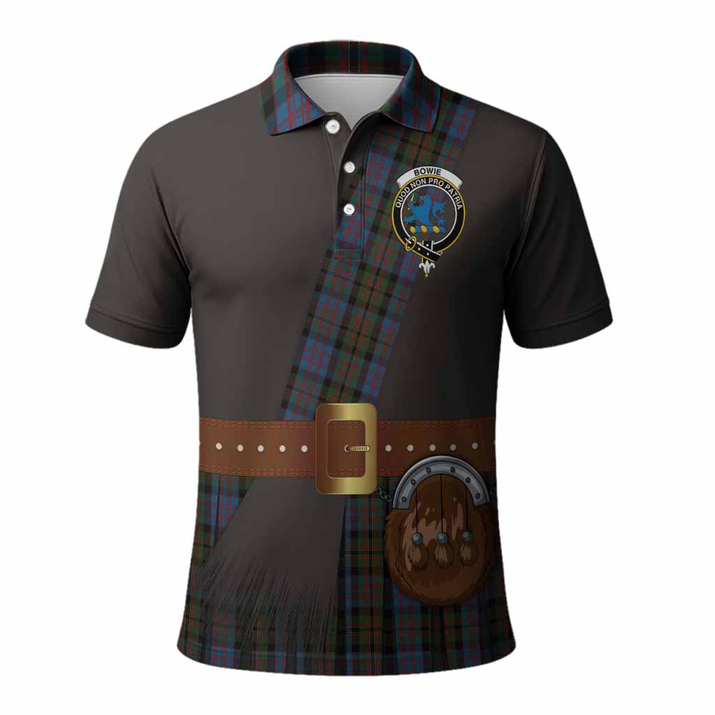 Bowie Tartan Crest Polo Shirt Kilt Costume Style