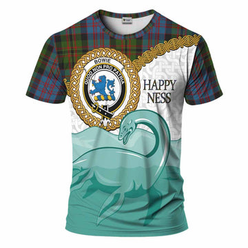 Bowie Tartan Crest Scottish Loch Ness Monster T-Shirt Happy Ness Scotland Celtic Knot