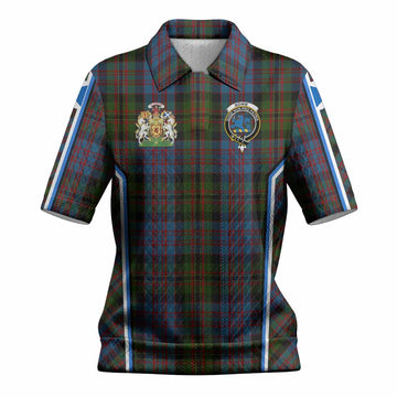 Bowie Tartan Crest Women’s Polo Sweater Top Scotland Coat of Arm Flag Style