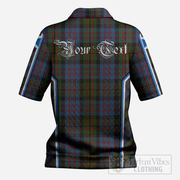 Bowie Tartan Crest Women’s Polo Sweater Top Scotland Coat of Arm Flag Style