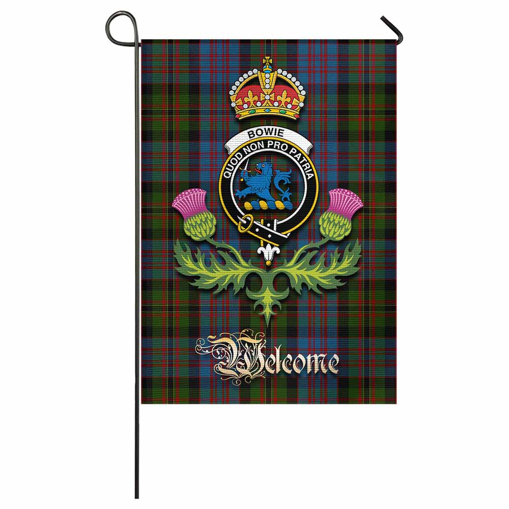 Bowie Tartan Family Crest Garden Flag Royal Thistle Welcome Style - Tartan Vibes Clothing