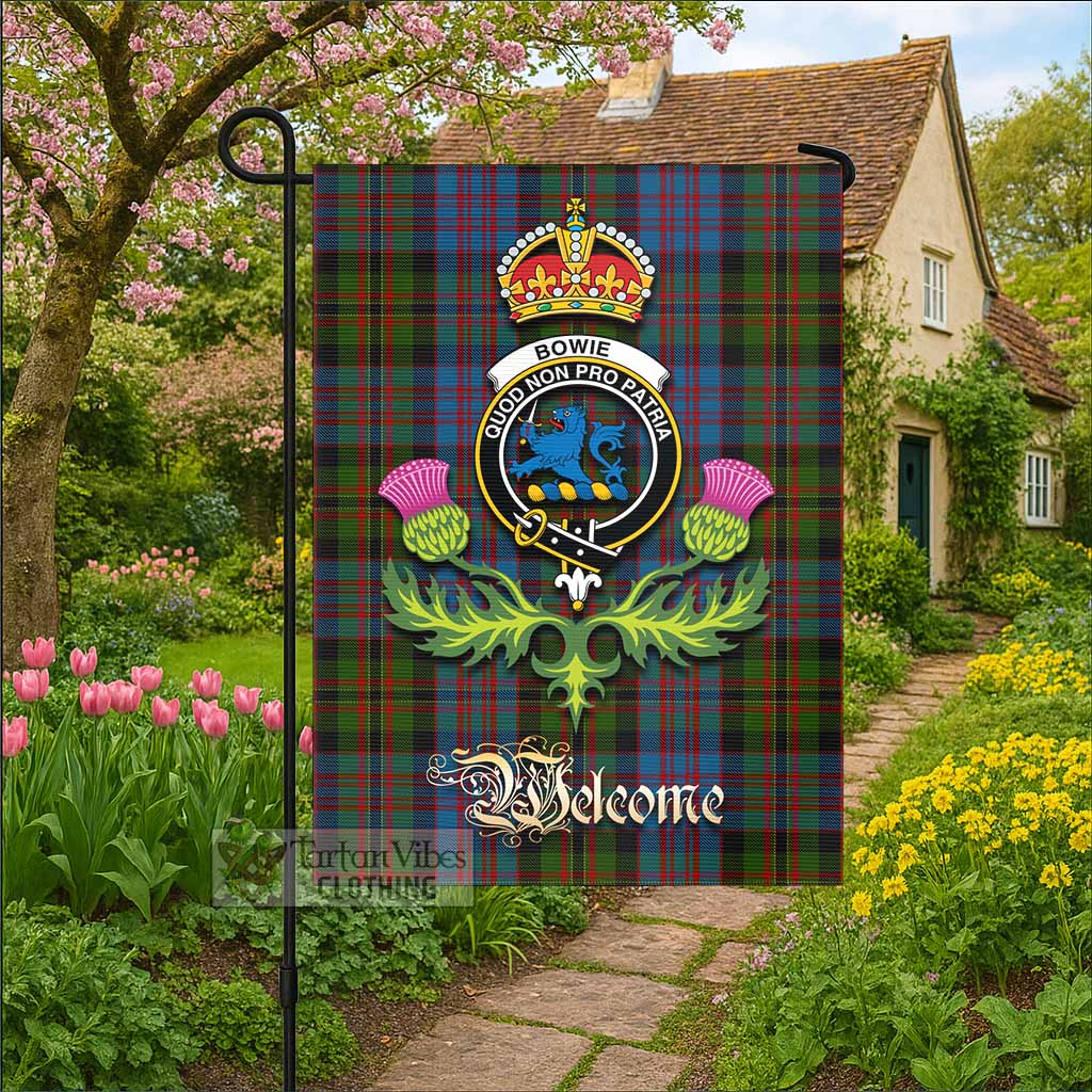 Bowie Tartan Family Crest Garden Flag Royal Thistle Welcome Style - Tartan Vibes Clothing