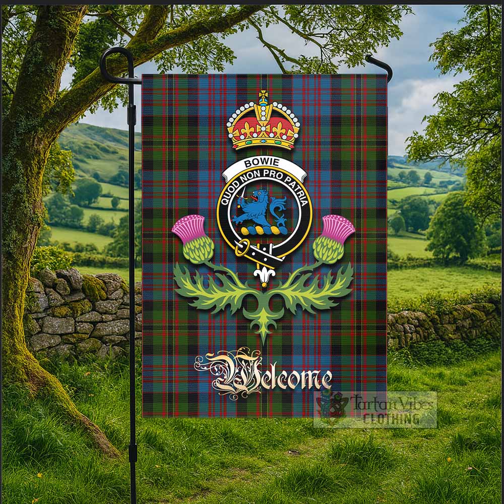 Bowie Tartan Family Crest Garden Flag Royal Thistle Welcome Style - Tartan Vibes Clothing