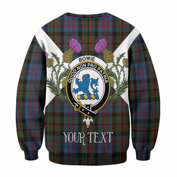 Bowie Tartan Family Crest Sweatshirt Scottish Burns Night Thistle Floral