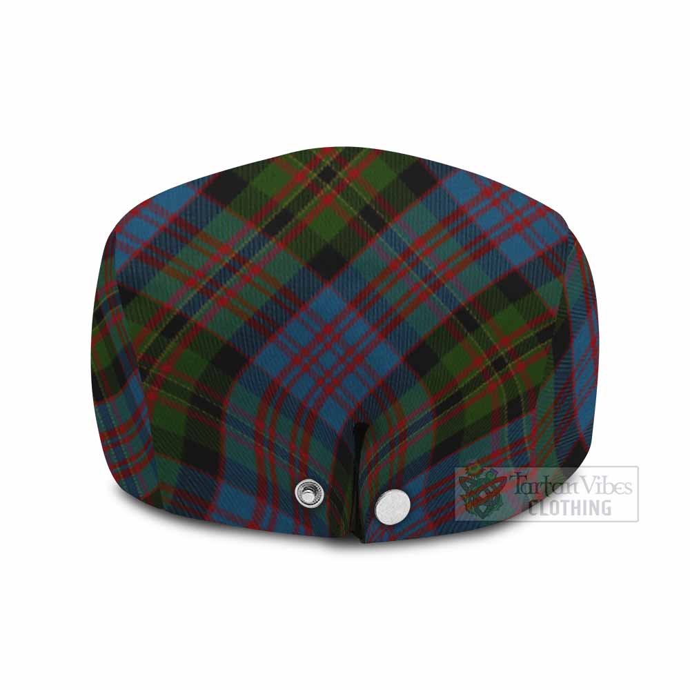 Bowie Tartan Flat Cap, Jeff Cap Cross Style with Family Crest - Tartan Vibes Clothing